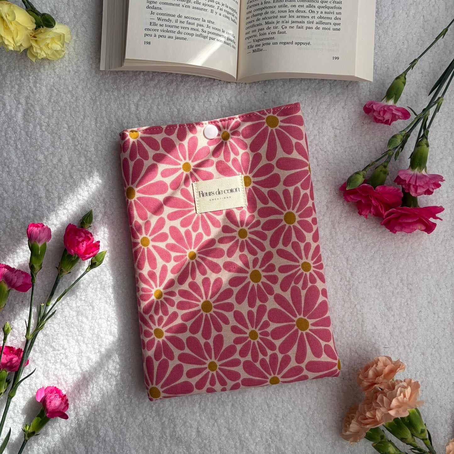 Booksleeve Aardbeien, Bloemen of Hartjes